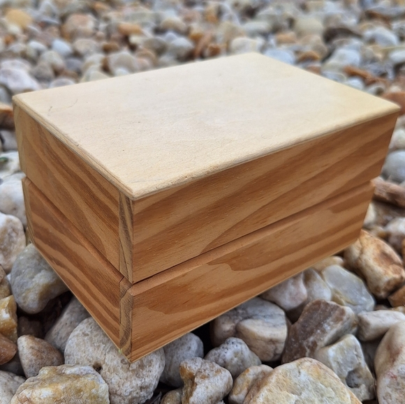Wooden Block Box Unstained Wood Naked Natural Small Trinket Jewelry Box - Picture 7 of 16